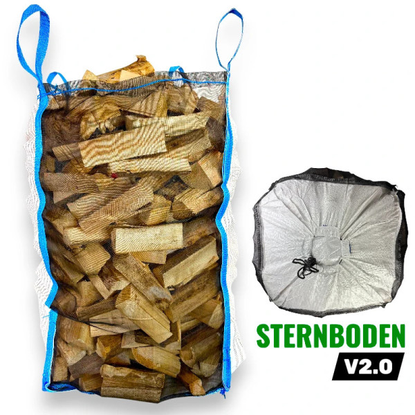 30 X Woodbag Holz-BigBag 100x100x160cm – Profi Brennholzsack Mit Sternenboden, 170g/m², Packing4u